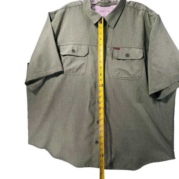Orvis Mens Green Button Up Shirt XXL Short Sleeve Fishing Hiking Lightweight - Picture 11 of 12